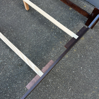 Solid Wood Dark Brown King Bed and Box Springs