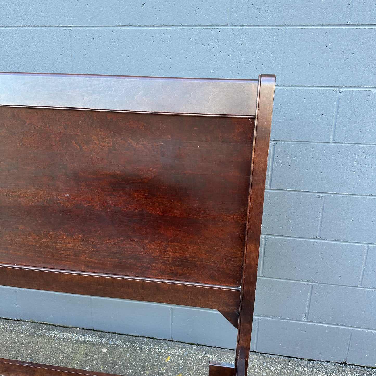 Solid Wood Dark Brown King Bed and Box Springs