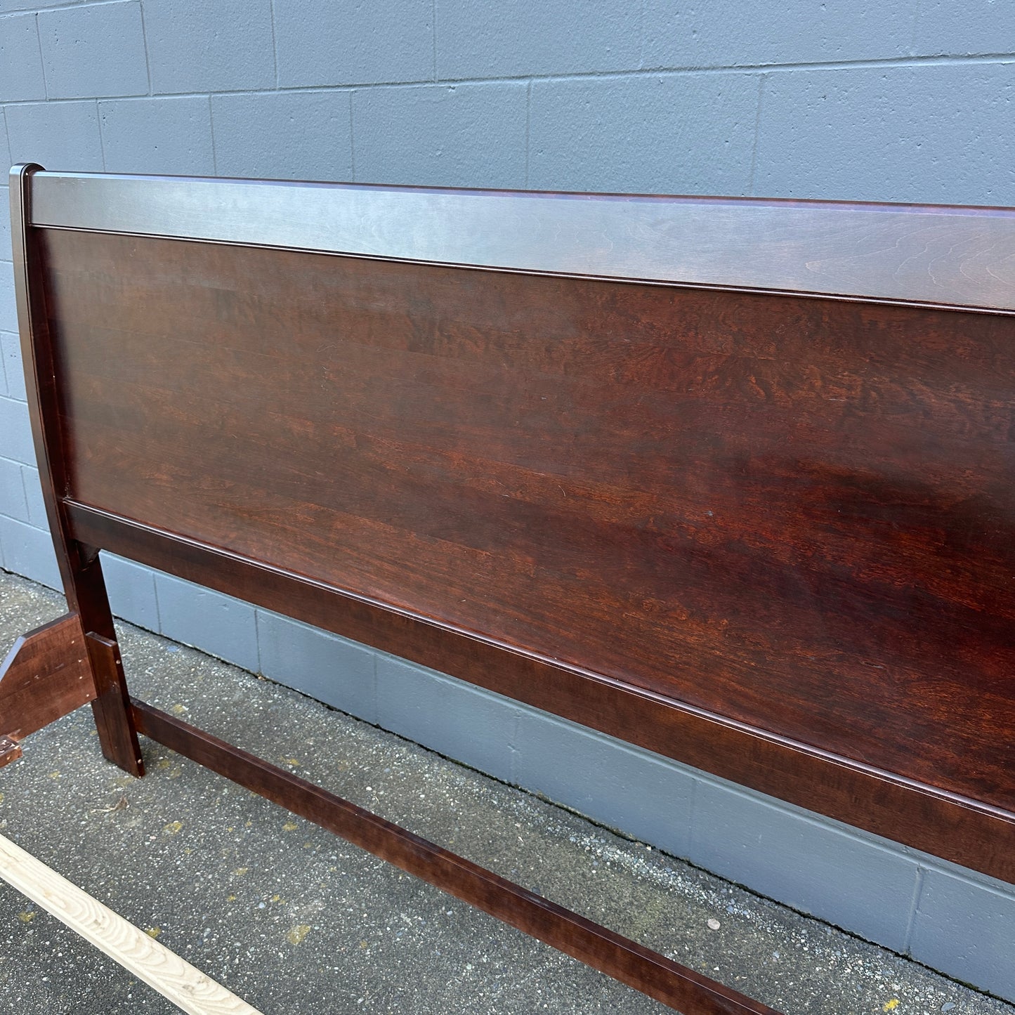 Solid Wood Dark Brown King Bed and Box Springs