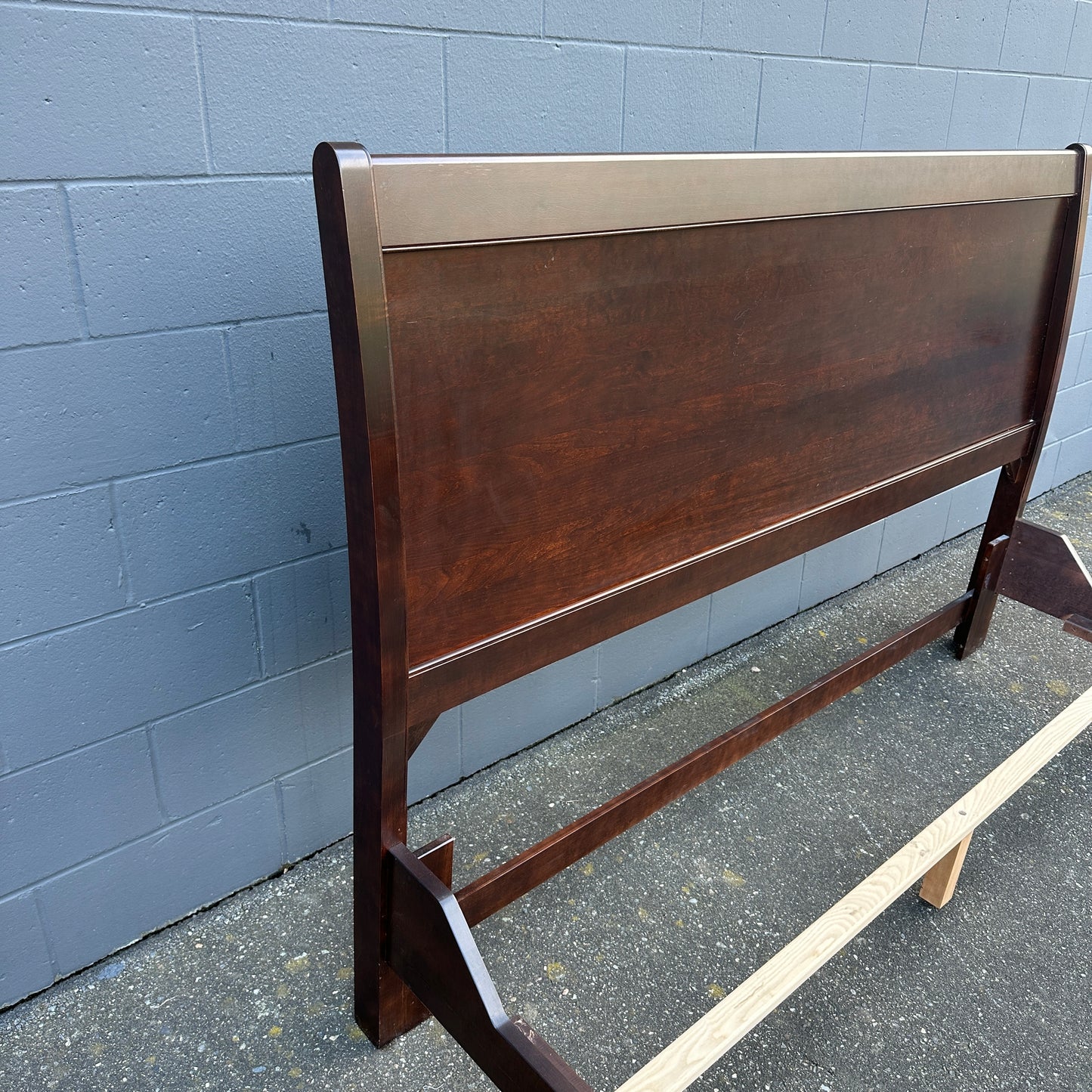 Solid Wood Dark Brown King Bed and Box Springs