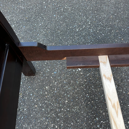 Solid Wood Dark Brown King Bed and Box Springs