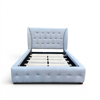 Grey Tufted Queen Size Bed