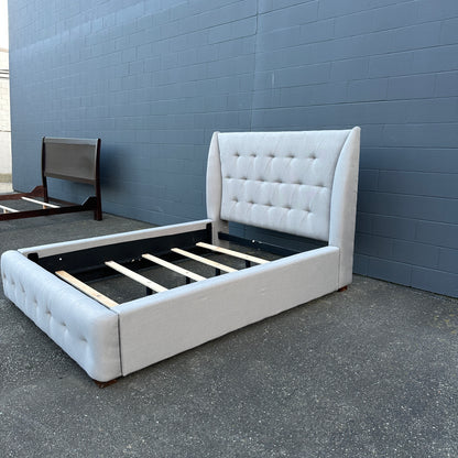 Grey Tufted Queen Size Bed