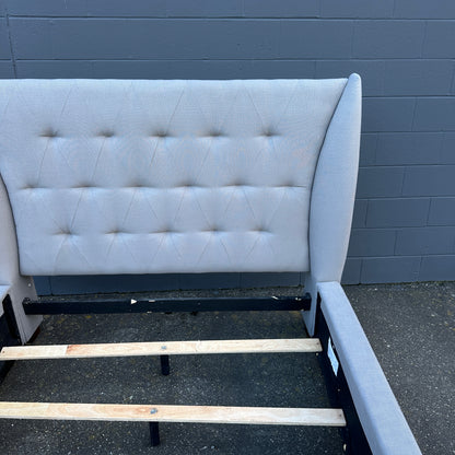 Grey Tufted Queen Size Bed
