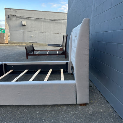 Grey Tufted Queen Size Bed