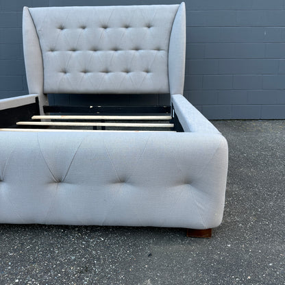 Grey Tufted Queen Size Bed