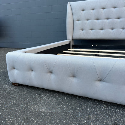 Grey Tufted Queen Size Bed