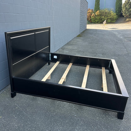 Black Solid Wood King Bed - Sandy Furniture
