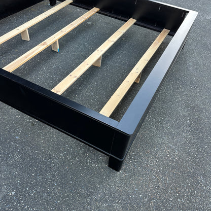 Black Solid Wood King Bed with Box Spring - Sandy Furniture
