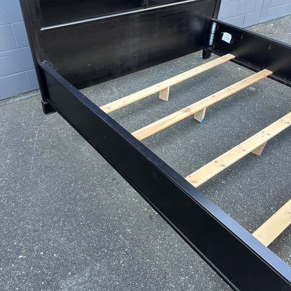 Black Solid Wood King Bed - Sandy Furniture