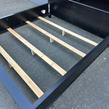 Black Solid Wood King Bed - Sandy Furniture