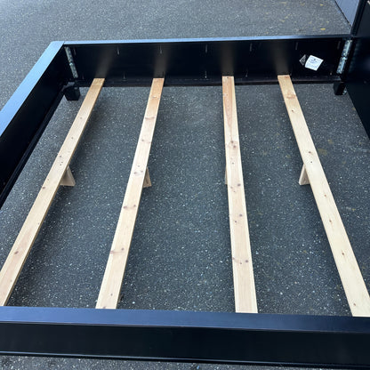 Black Solid Wood King Bed with Box Spring - Sandy Furniture