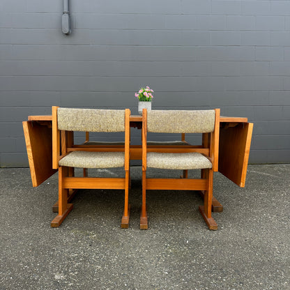 Rare MCM Danish Teak & Tile Dining Set – Poul H. Poulsen for Gangsø Møbler (7-Piece)