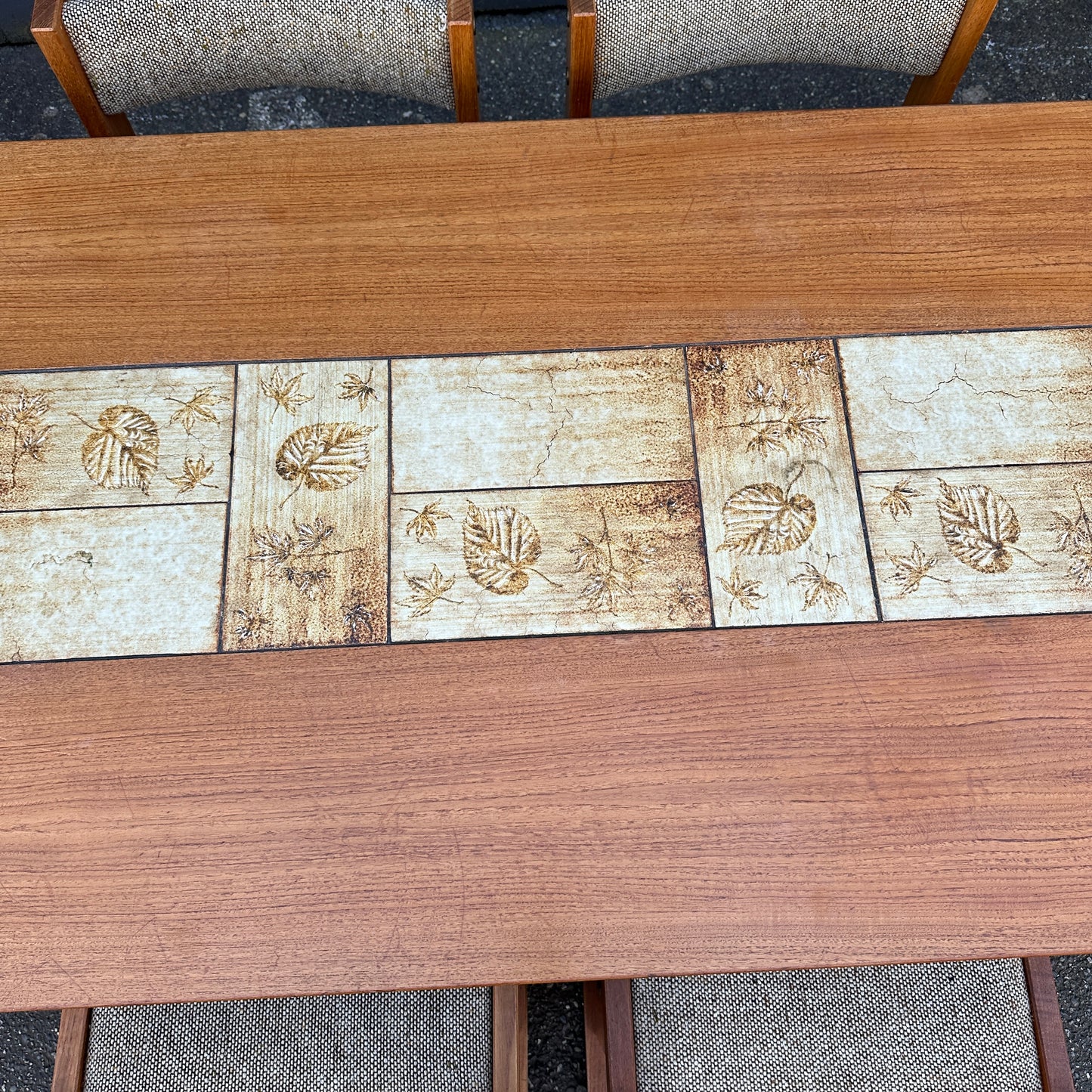 Rare MCM Danish Teak & Tile Dining Set – Poul H. Poulsen for Gangsø Møbler (7-Piece)