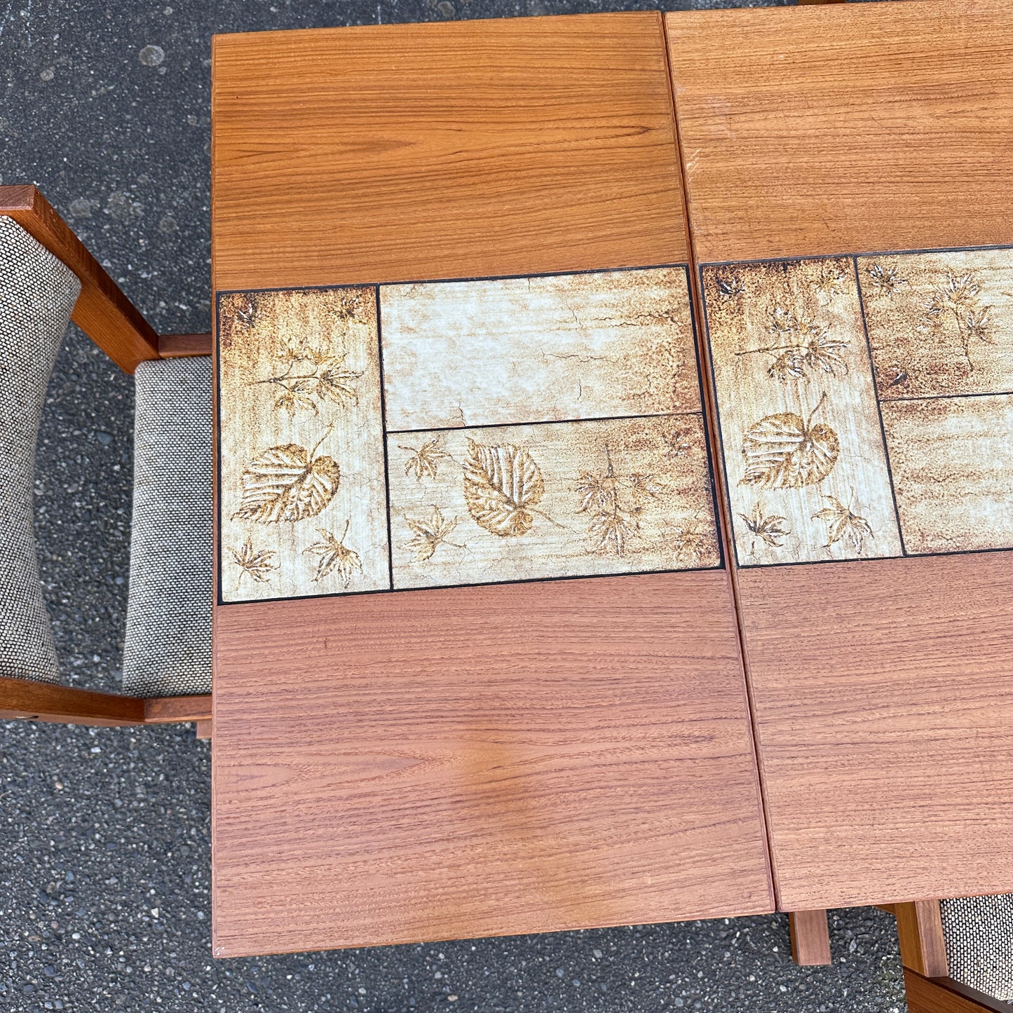 Rare MCM Danish Teak & Tile Dining Set – Poul H. Poulsen for Gangsø Møbler (7-Piece)