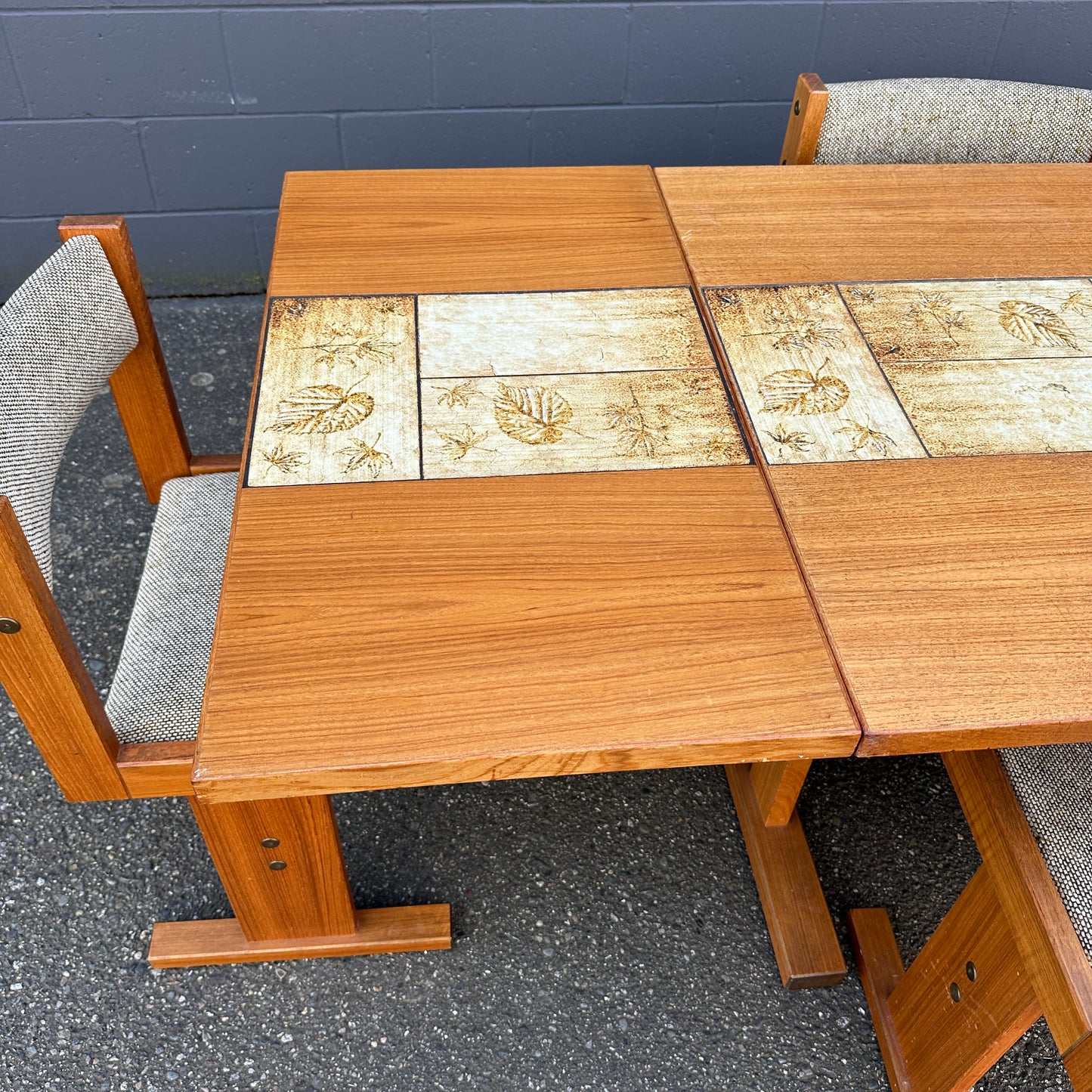 Rare MCM Danish Teak & Tile Dining Set – Poul H. Poulsen for Gangsø Møbler (7-Piece)