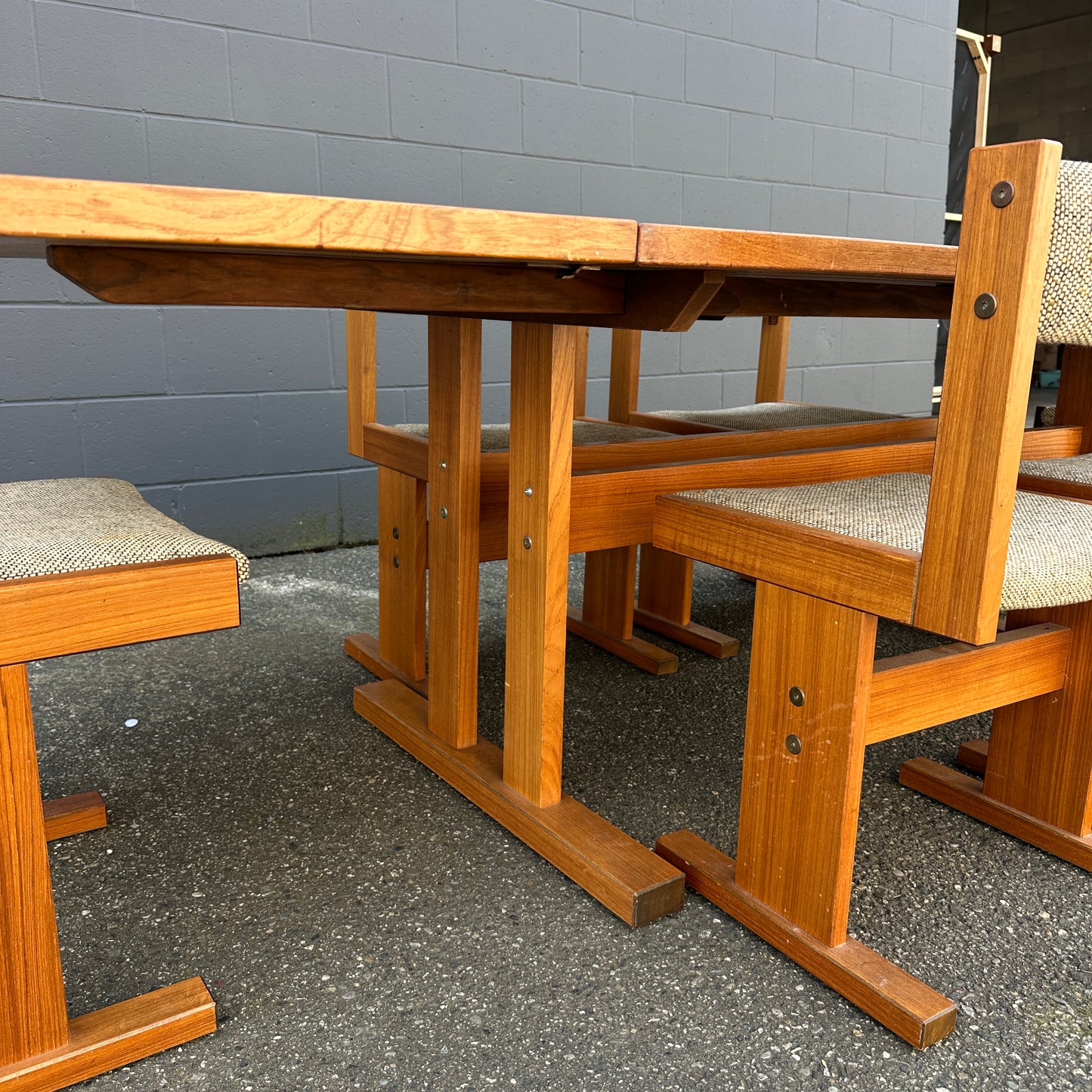 Rare MCM Danish Teak & Tile Dining Set – Poul H. Poulsen for Gangsø Møbler (7-Piece)