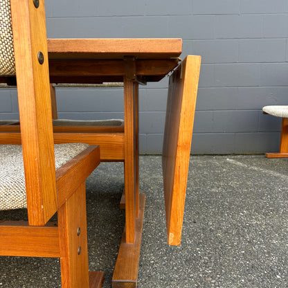 Rare MCM Danish Teak & Tile Dining Set – Poul H. Poulsen for Gangsø Møbler (7-Piece)