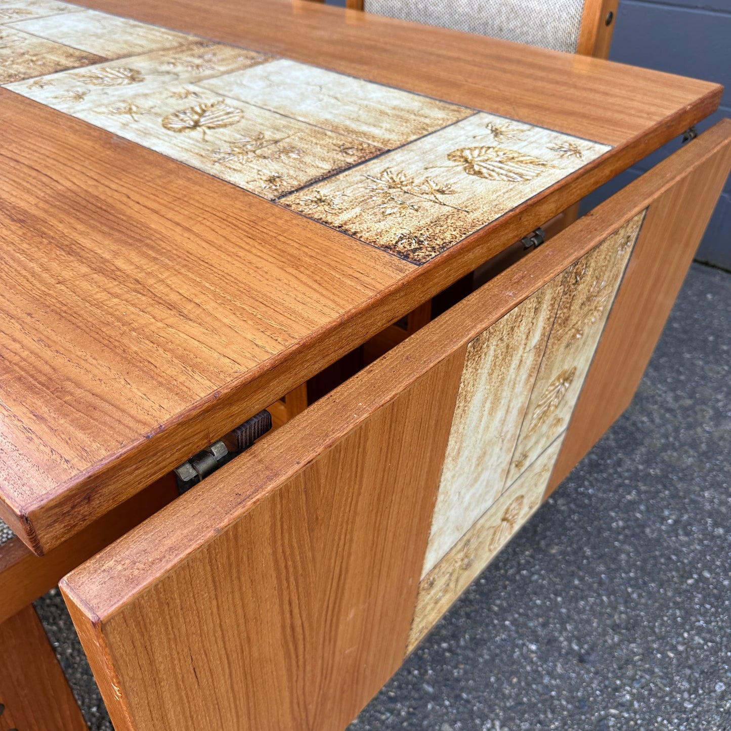 Rare MCM Danish Teak & Tile Dining Set – Poul H. Poulsen for Gangsø Møbler (7-Piece)