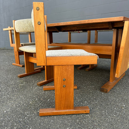 Rare MCM Danish Teak & Tile Dining Set – Poul H. Poulsen for Gangsø Møbler (7-Piece)
