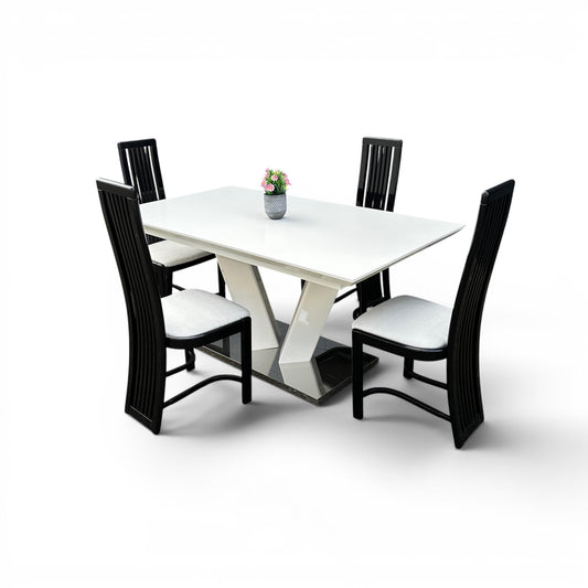 High-End Extendable Dining Table with Italian Dining Chairs