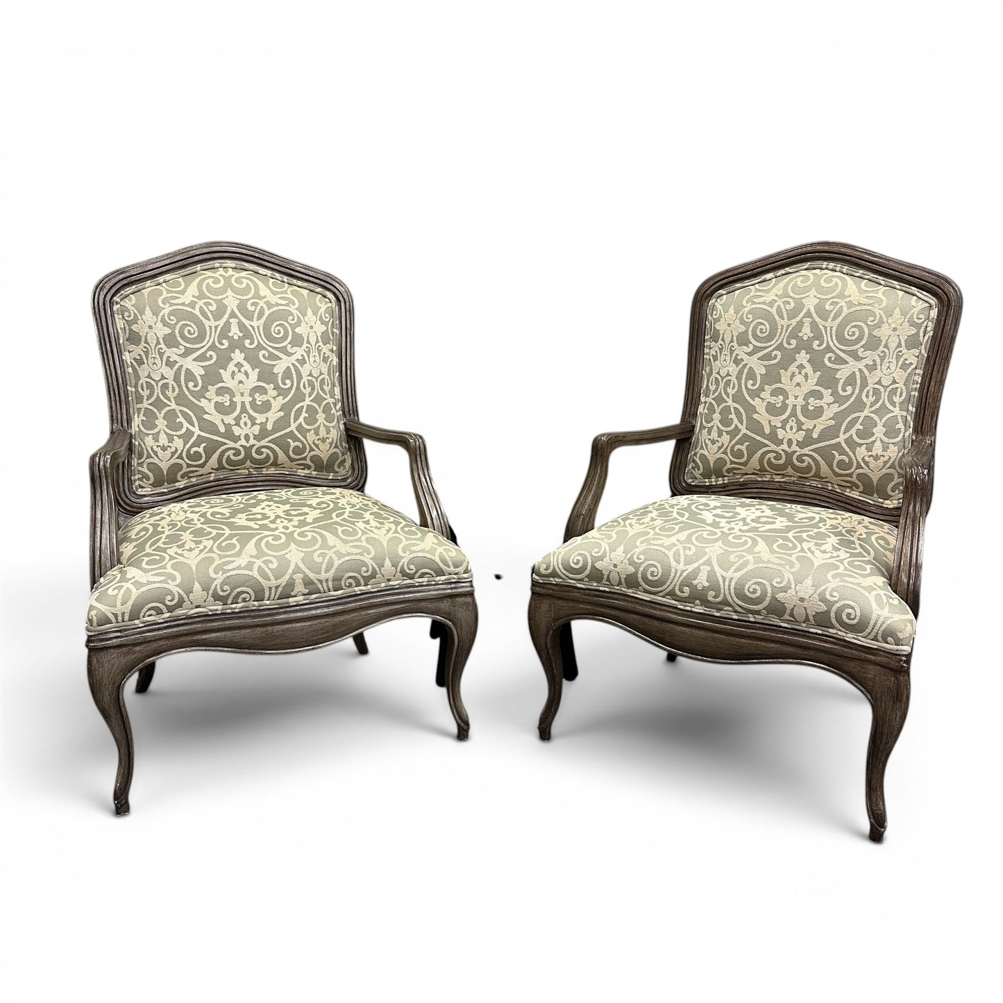Louis XV Style Accent Arm Chairs (x2)