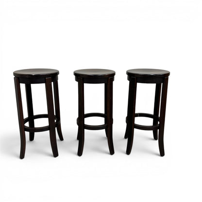 Wood Swivel Bar Stools (x3)
