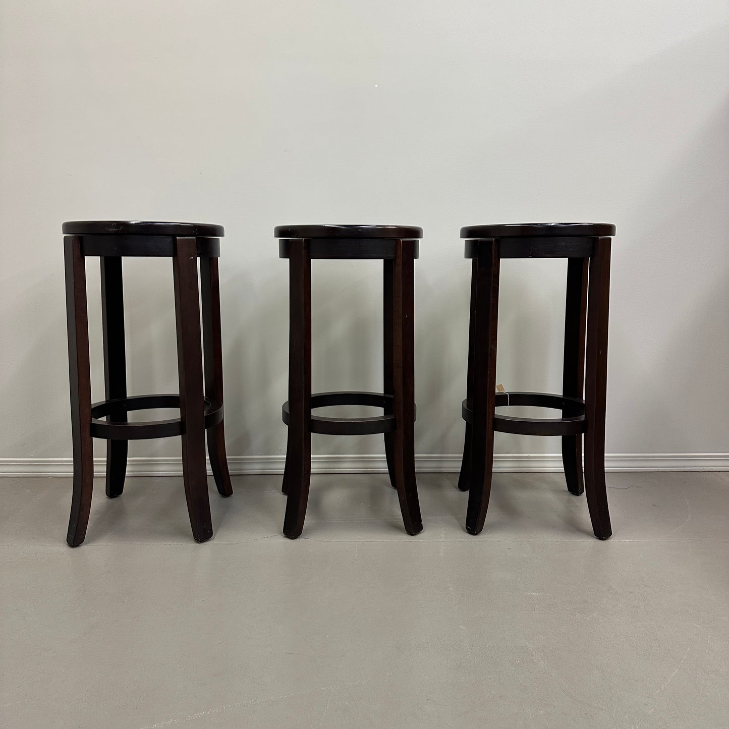 Wood Swivel Bar Stools (x3)