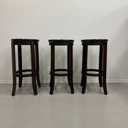 Wood Swivel Bar Stools (x3)