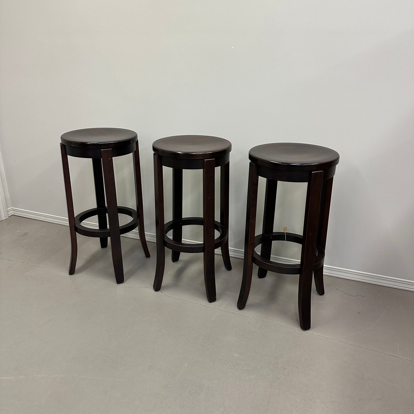 Wood Swivel Bar Stools (x3)