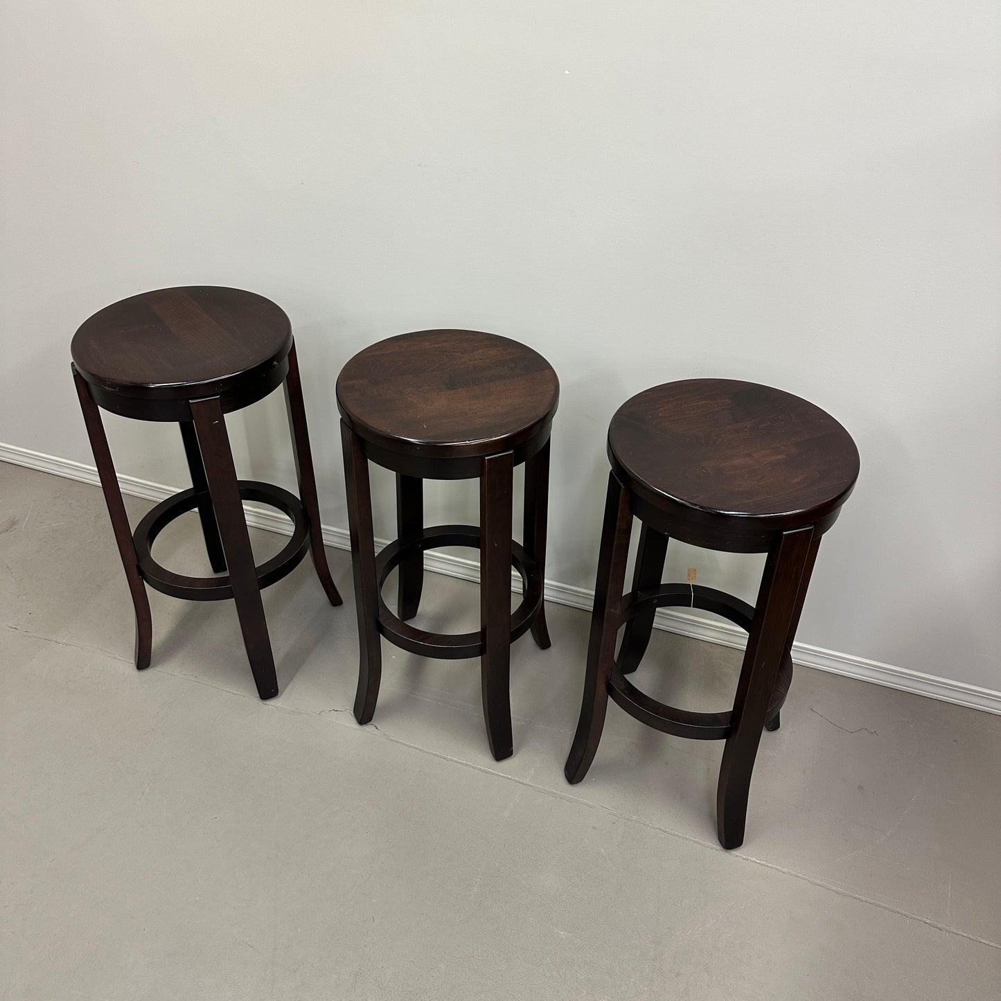 Wood Swivel Bar Stools (x3)