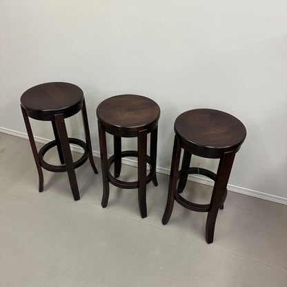 Wood Swivel Bar Stools (x3)