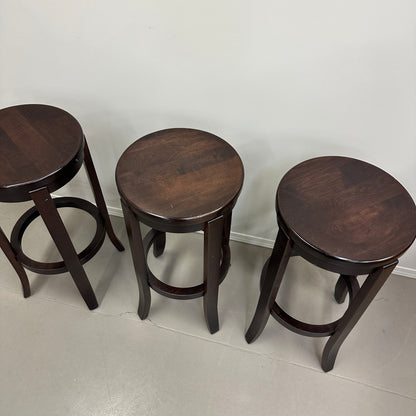 Wood Swivel Bar Stools (x3)