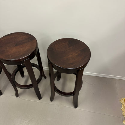 Wood Swivel Bar Stools (x3)