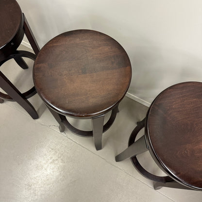 Wood Swivel Bar Stools (x3)