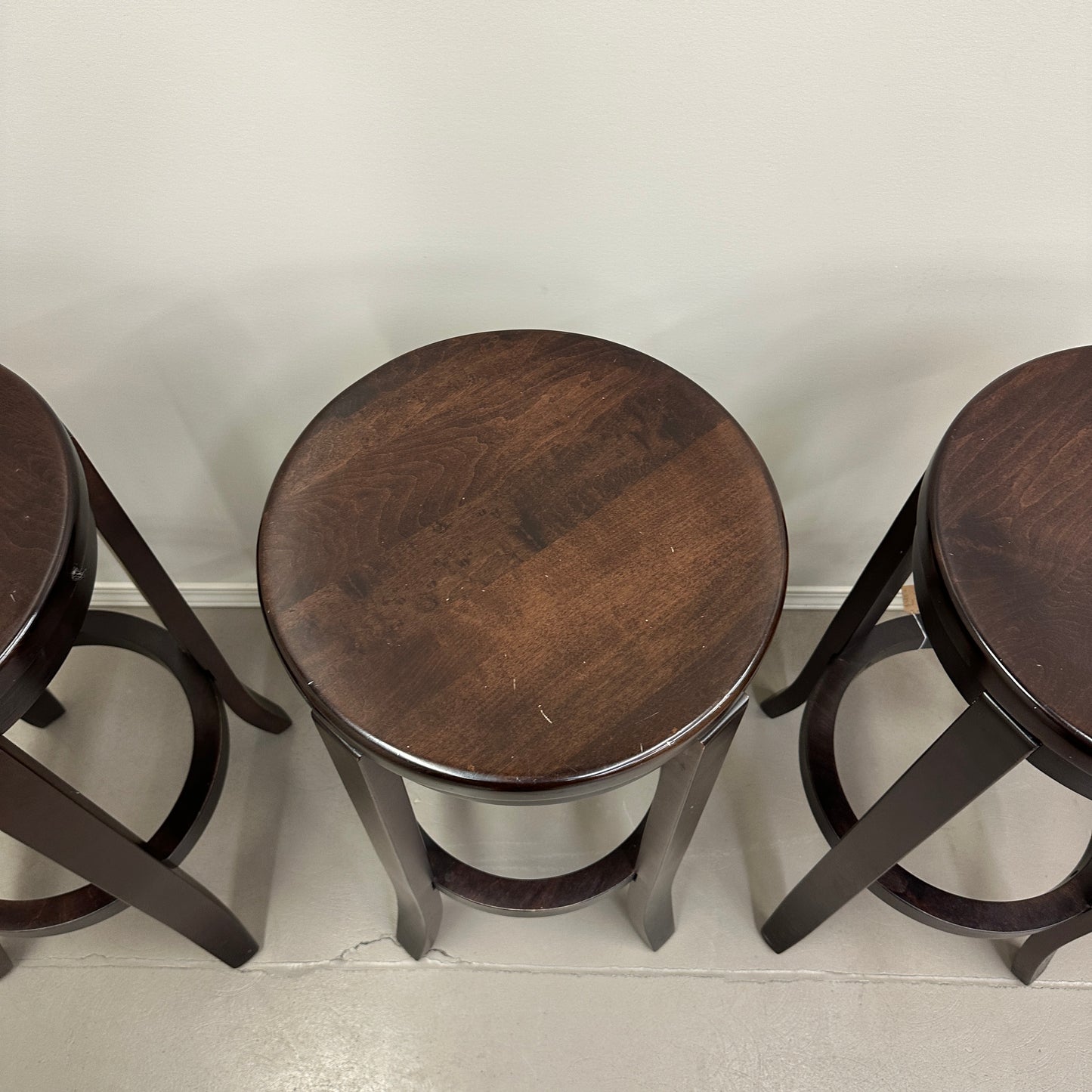 Wood Swivel Bar Stools (x3)