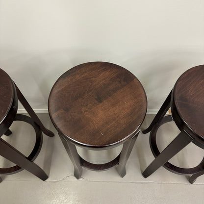 Wood Swivel Bar Stools (x3)