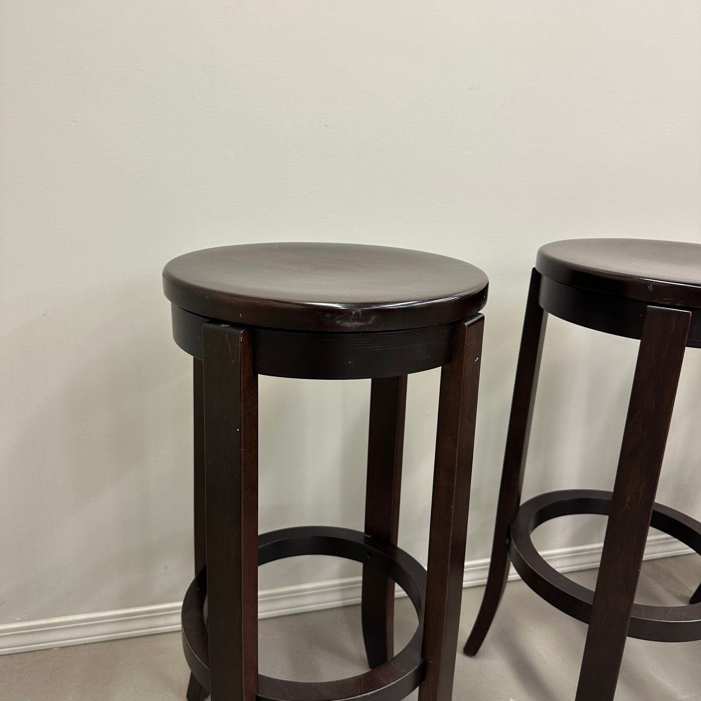 Wood Swivel Bar Stools (x3)