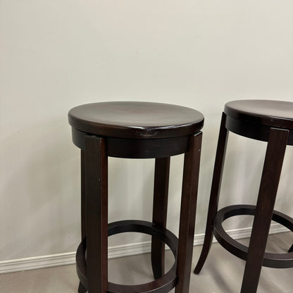 Wood Swivel Bar Stools (x3)