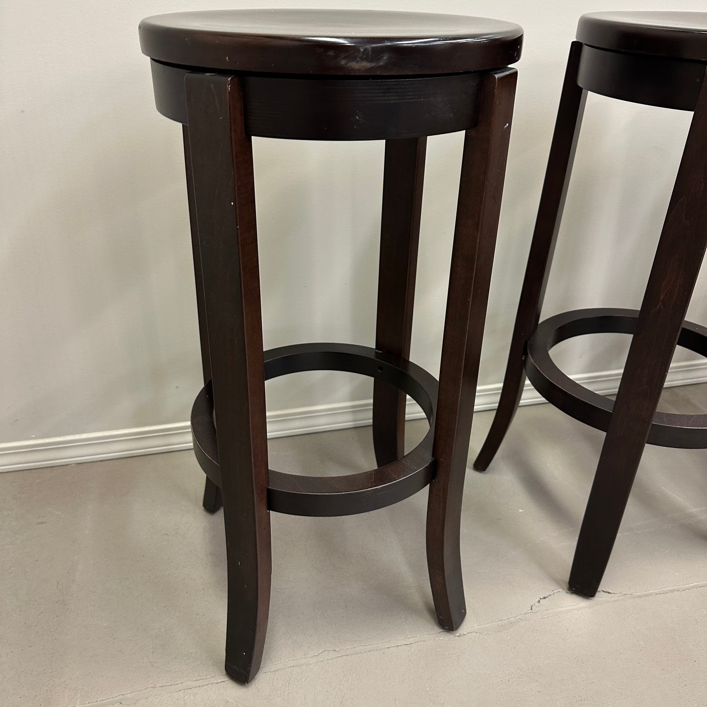 Wood Swivel Bar Stools (x3)