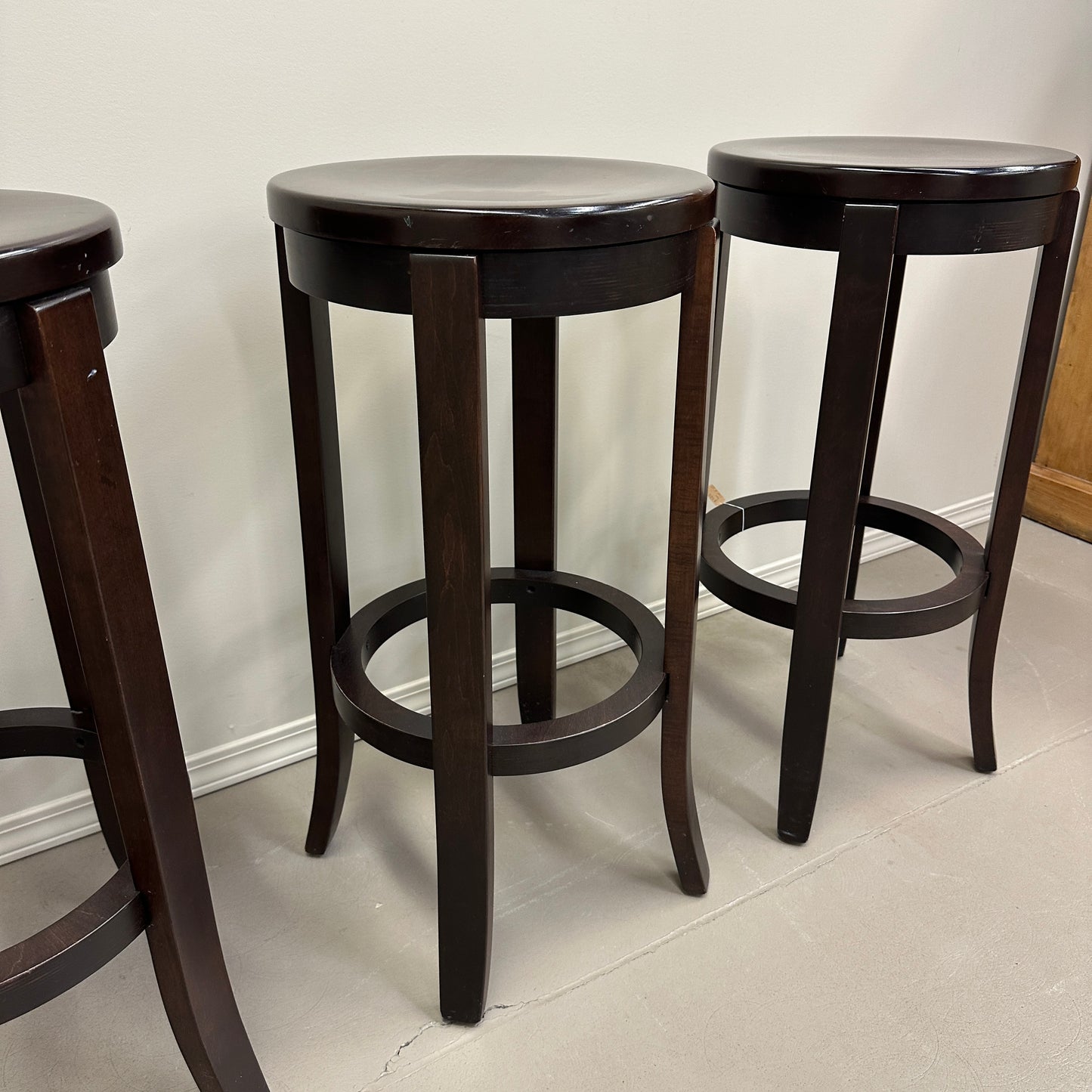 Wood Swivel Bar Stools (x3)