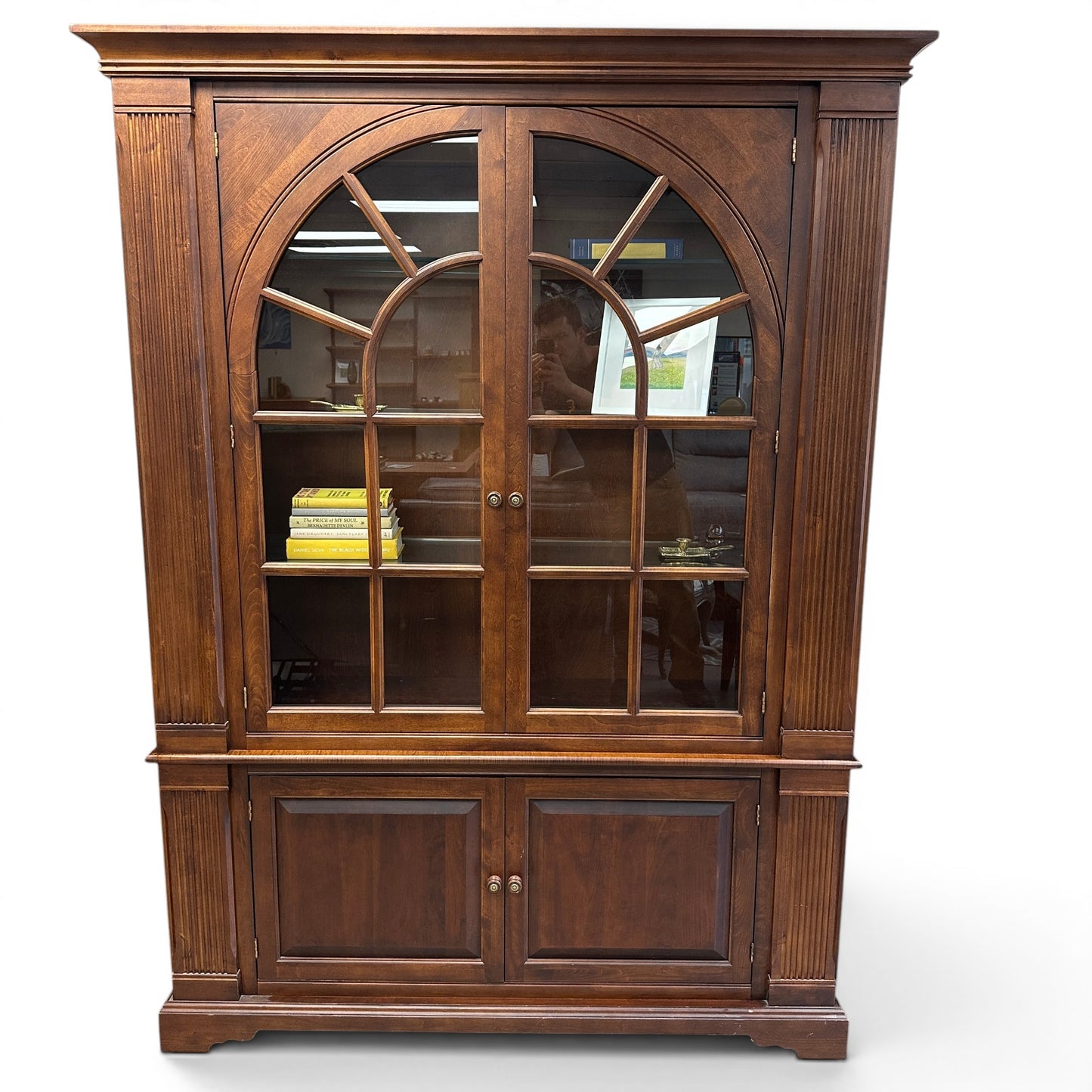 Ethan Allen Arched Glass Display Cabinet