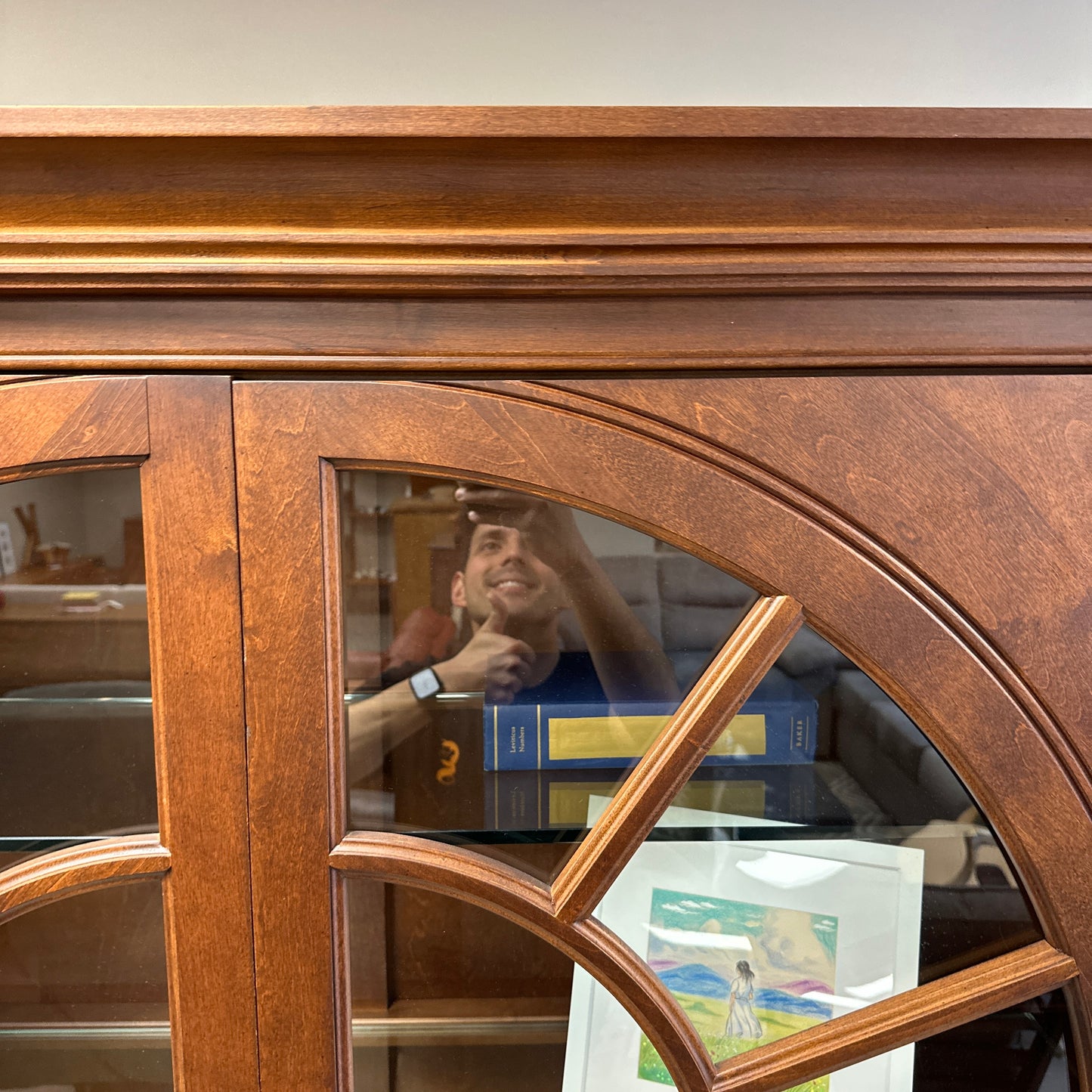 Ethan Allen Arched Glass Display Cabinet
