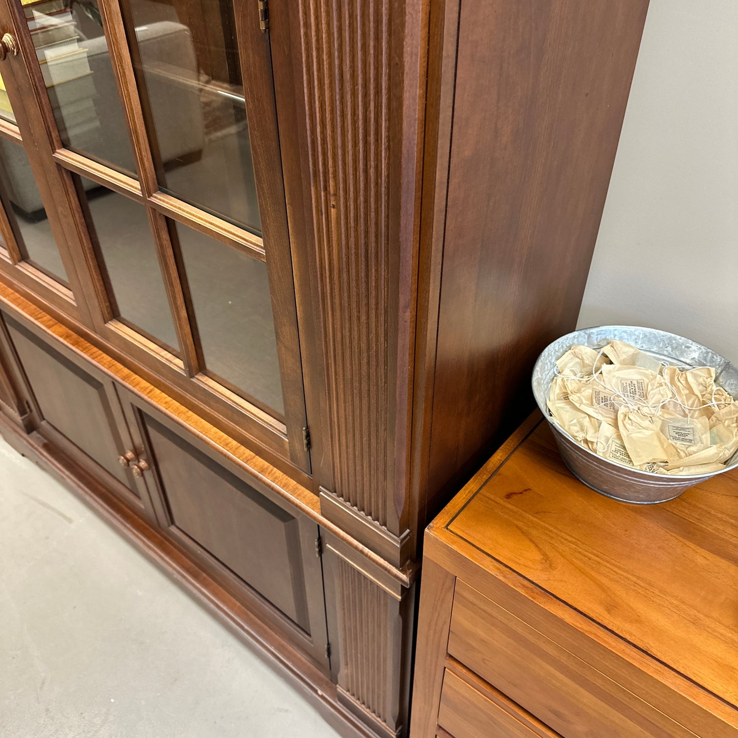 Ethan Allen Arched Glass Display Cabinet