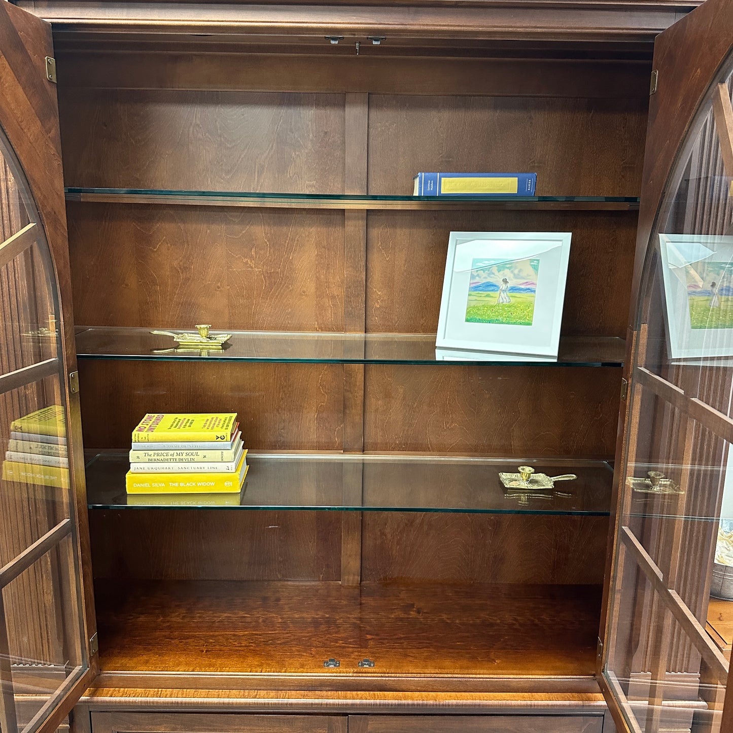 Ethan Allen Arched Glass Display Cabinet