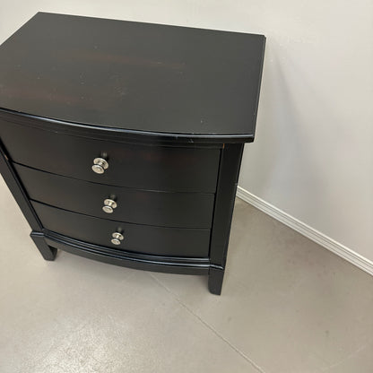 3 Drawers Dark Nightstand