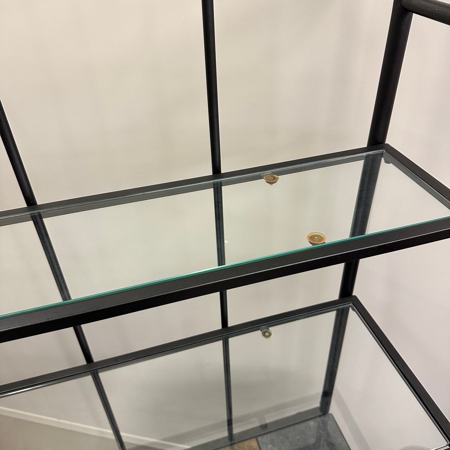 Metal Baker’s Rack with Tile Top & Glass Shelf Wine Storage