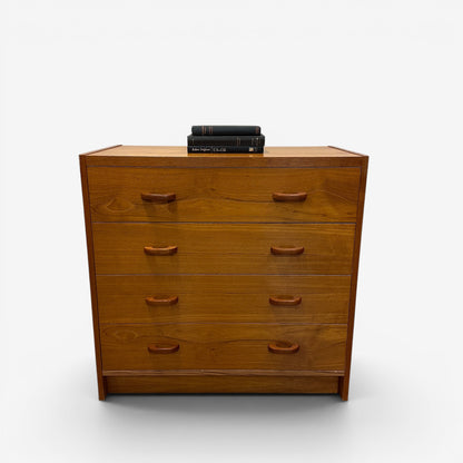 Small Mid-Century Teak 4 Drawers Dresser