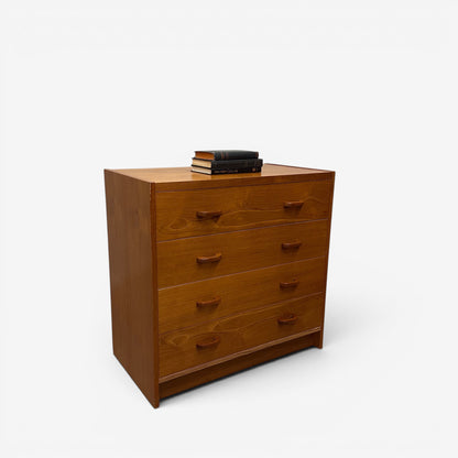 Small Mid-Century Teak 4 Drawers Dresser
