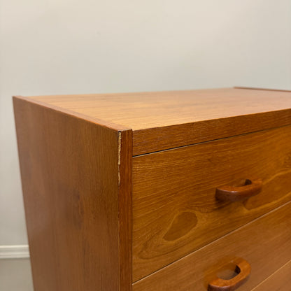 Small Mid-Century Teak 4 Drawers Dresser